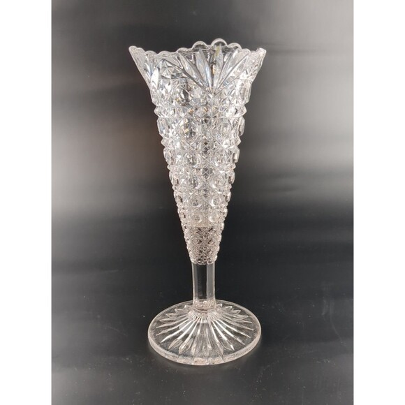 Vintage Brilliant Clear Cut Glass Bud Vase‎ 6" Crystal Flower Vase Decorative - Picture 1 of 9